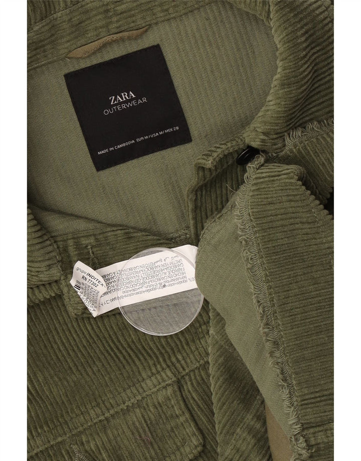 Zara Γυναικείο Κοτλέ Μπουφάν UK 14 Μεσαίο Πράσινο Βαμβακερό
