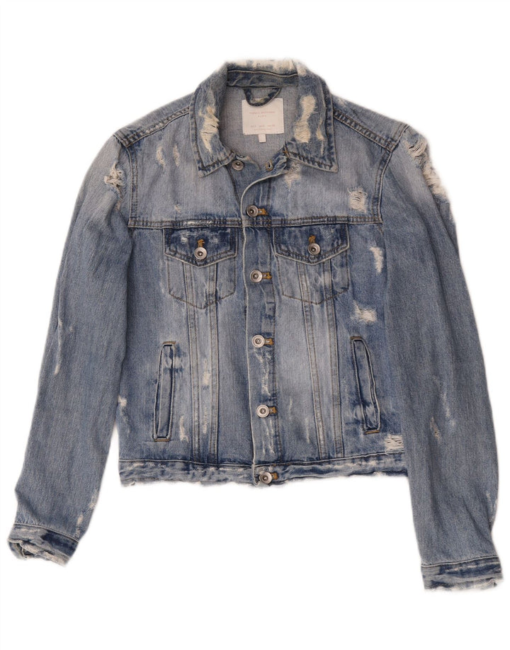 Zara Γυναικείο Τζιν Μπουφάν UK 10 Small Blue