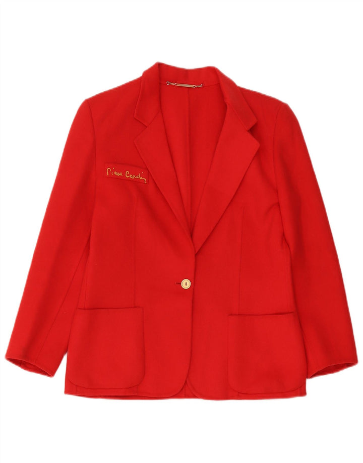 Pierre Cardin Γυναικείο Μπουφάν 1 Κουμπί Blazer IT 42 Μεσαίο Κόκκινο Μάλλινο Classic