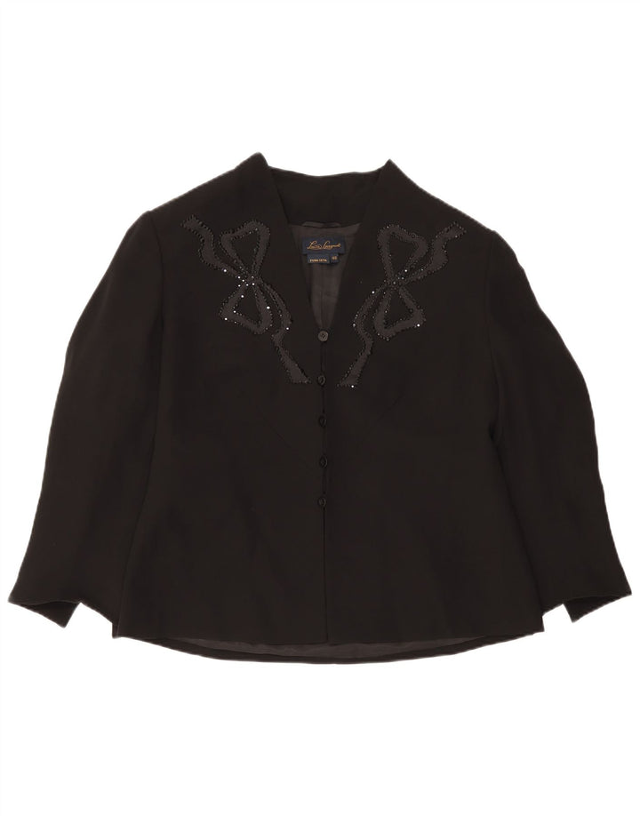 Luisa Spagnoli Γυναικεία Ζακέτα Top IT 48 XL Μαύρο Μεταξωτό
