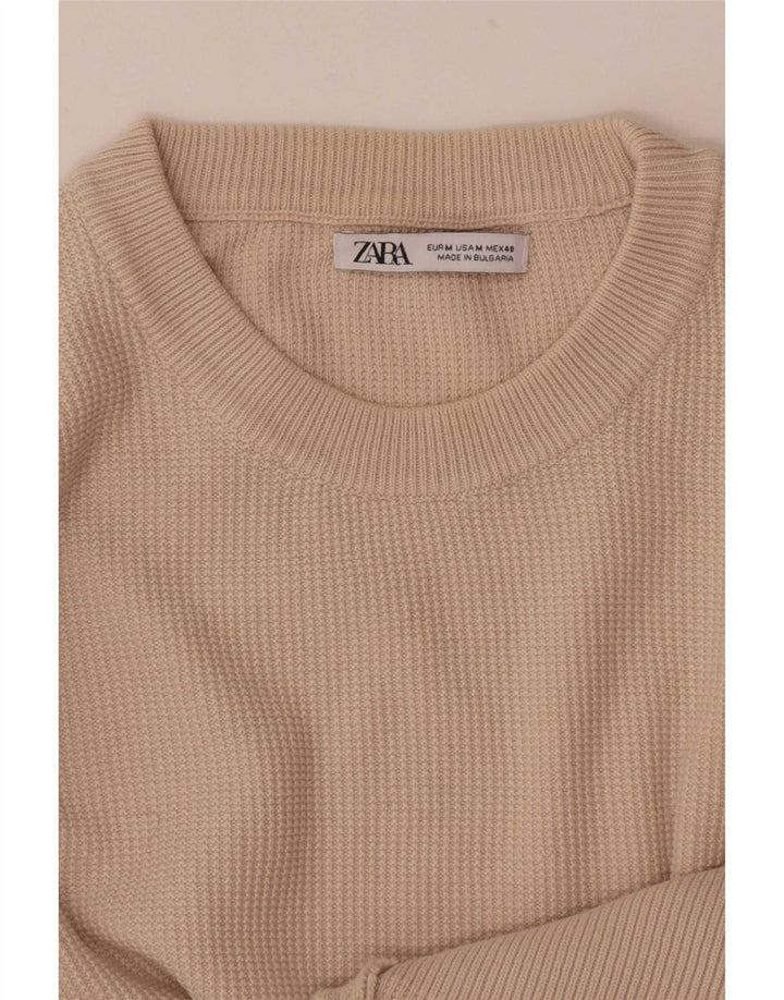 Ανδρικό πουλόβερ Zara Crew Neck Jumper Medium Beige