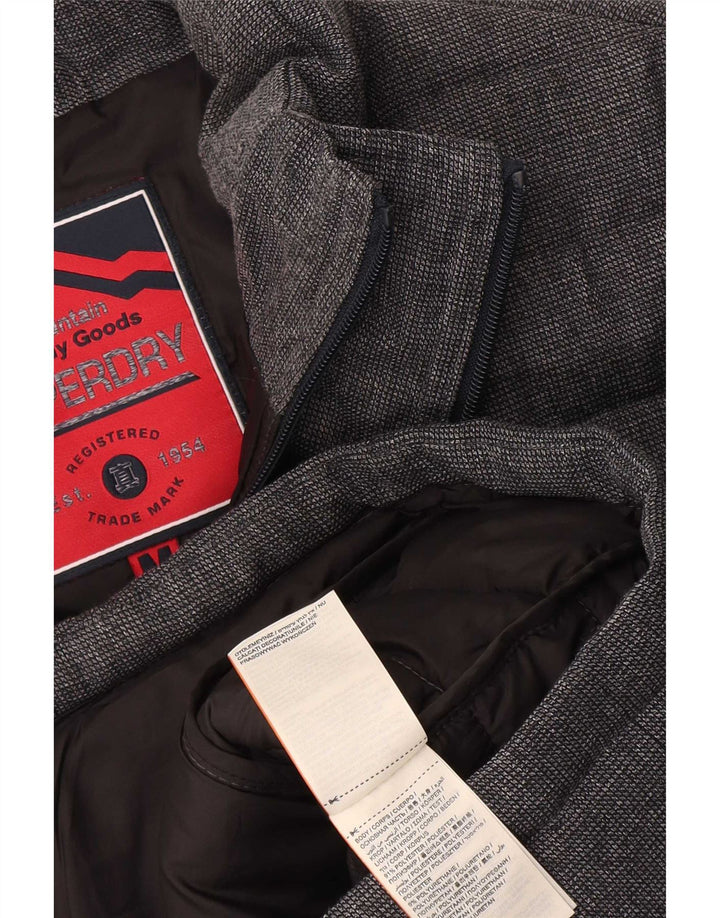 Superdry Ανδρικό μπουφάν με επένδυση UK 38 Medium Grey Polyester