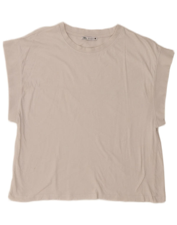 Zara Γυναικείο T-Shirt Top UK 14 Medium White