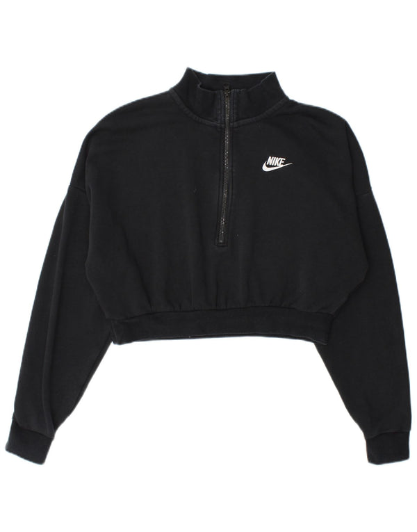 Γυναικείο φούτερ Nike Crop με φερμουάρ με λαιμόκοψη Jumper UK 10 μικρό βαμβακερό