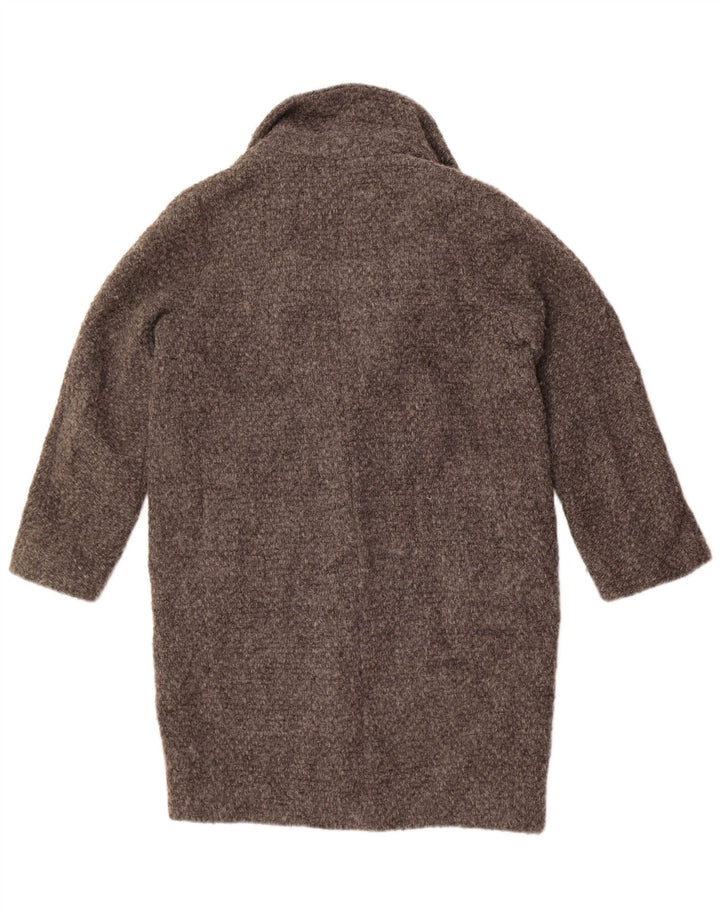 Massimo Dutti Γυναικείο Oversized Πανωφόρι UK 10 Small Grey Wool