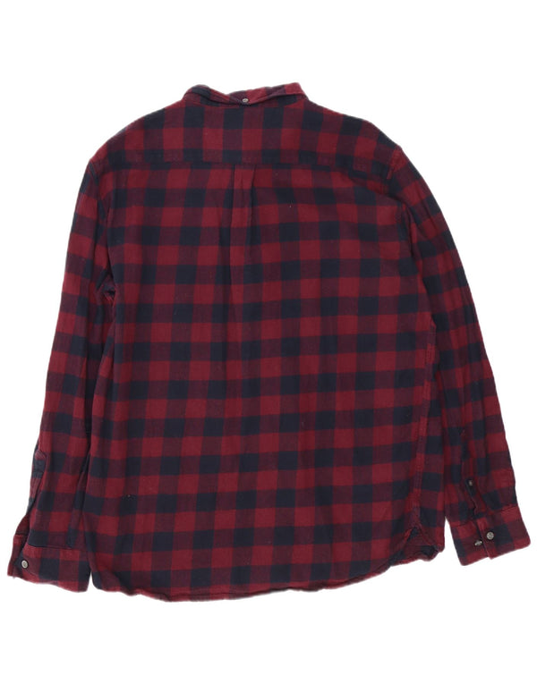 Ανδρικό πουκάμισο French Connection Flannel 2XL Βουργουνδί Gingham Cotton