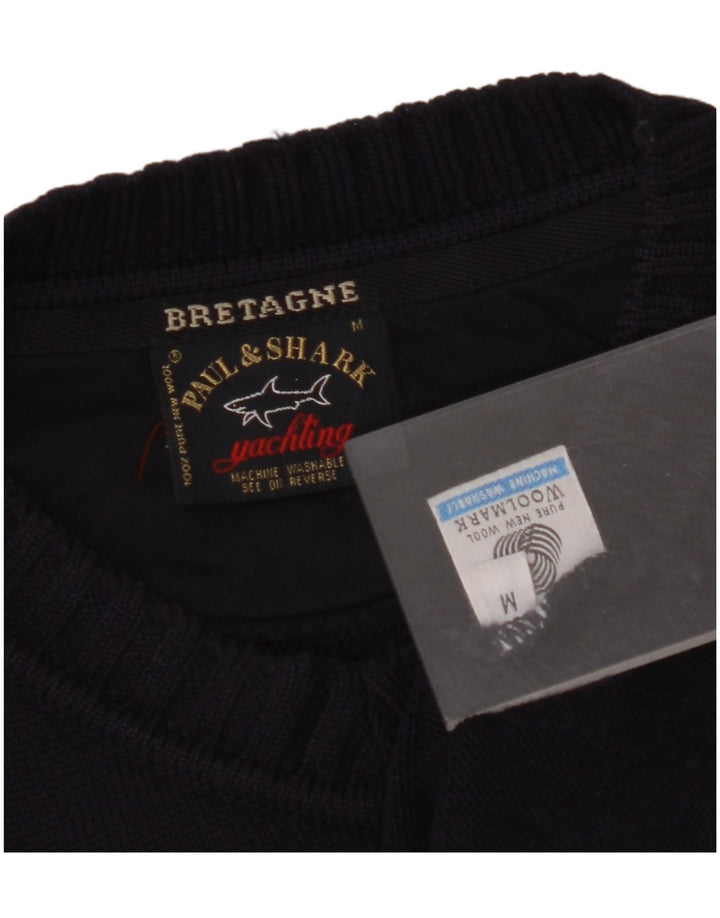 PAUL & SHARK Ανδρικό πουλόβερ με λαιμόκοψη με V λαιμόκοψη Μεσαίο γαλάζιο νέο μαλλί