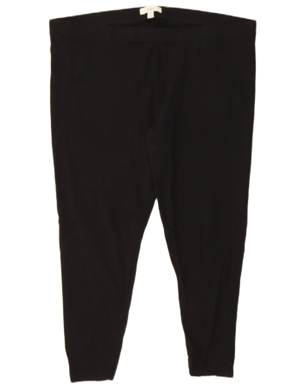 MARKS & SPENCER Γυναικεία Κάπρι Κολάν UK 22 3XL W40 L25 Μαύρο βαμβακερό