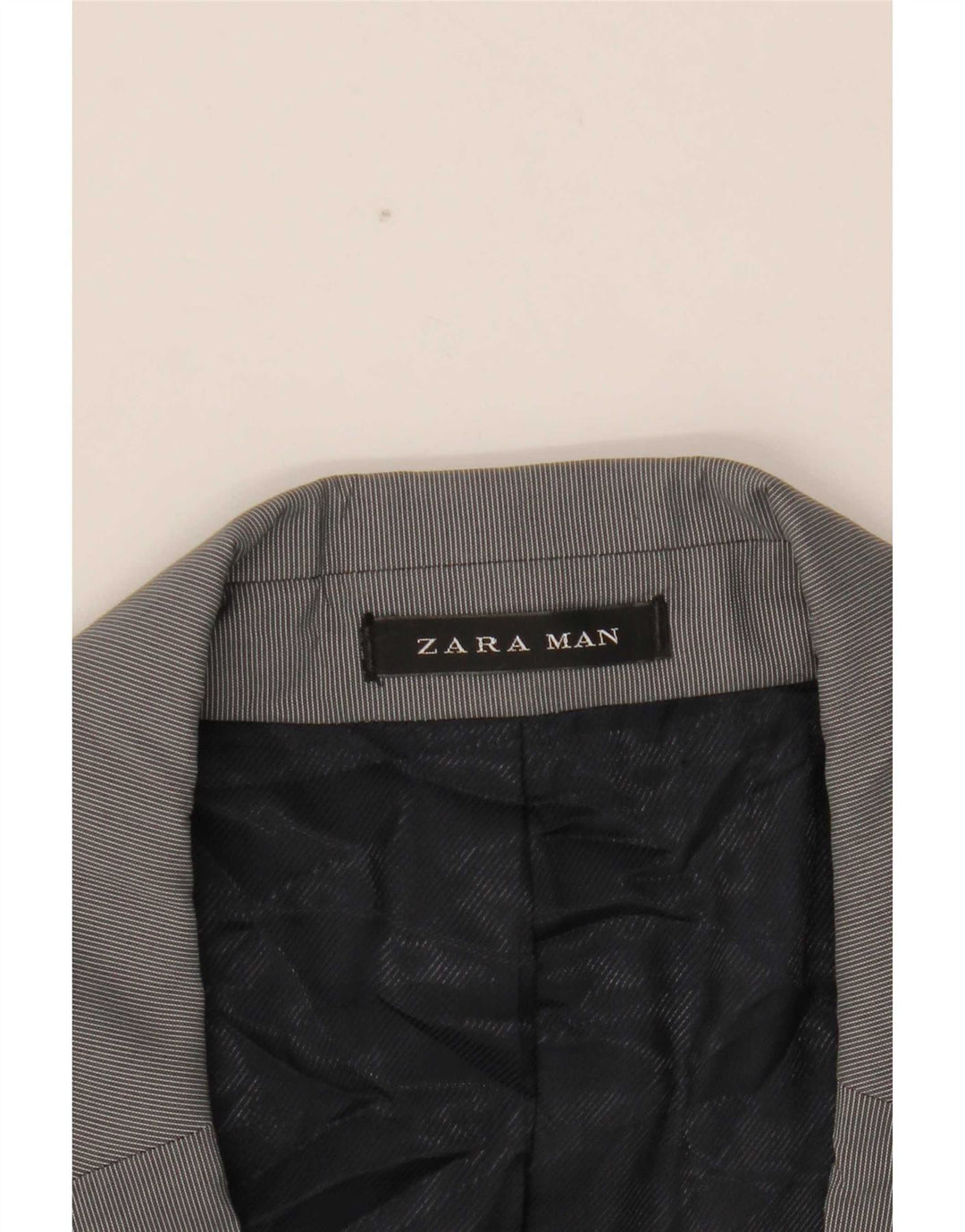 Zara Ανδρικό μπουφάν μπλέιζερ με 2 κουμπιά EU 54 XL Γκρι ρίγες πολυεστέρας