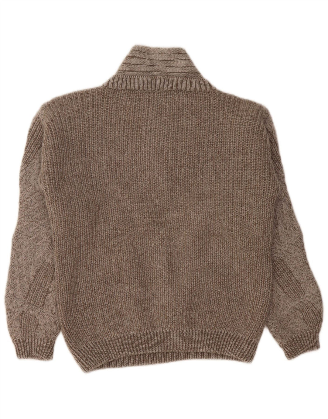 Vintage Γυναικείο πουλόβερ με V λαιμόκοψη UK 14 Medium Grey Geometric