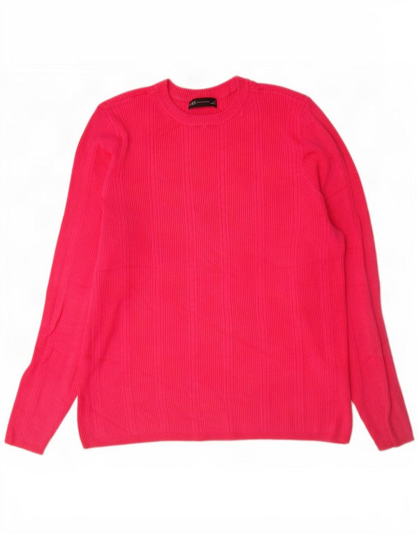 Marks & Spencer Γυναικείο πουλόβερ με λαιμόκοψη UK 20 2XL ροζ βισκόζη