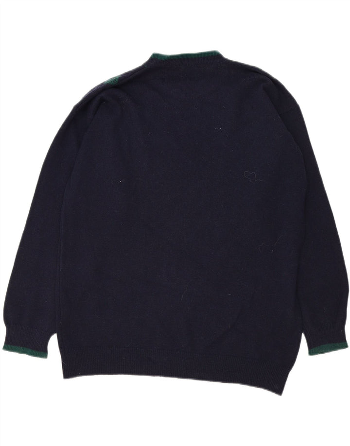 MARKS & SPENCER Womens Crew Neck Jumper Sweater UK 14 Large Navy Blue Vintage Marks & Spencer and Second-Hand Marks & Spencer from Messina Hembry 