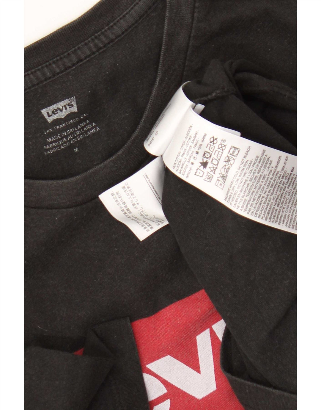 Ανδρικό γραφικό T-Shirt Levi's Top Μεσαίο μαύρο βαμβακερό