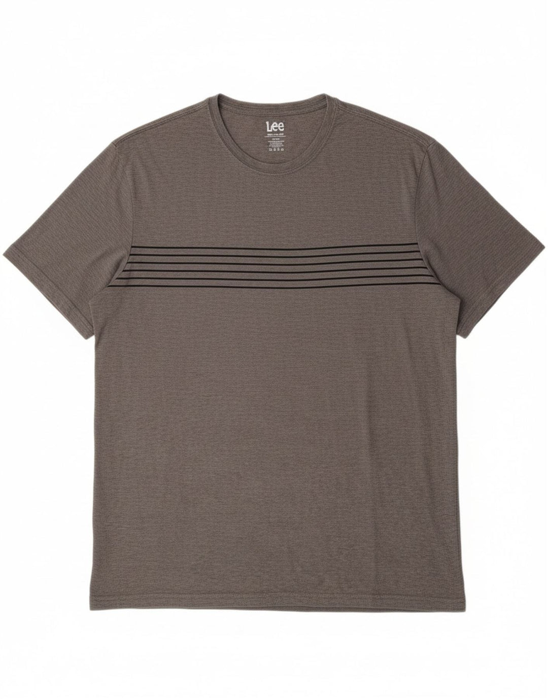 LEE Mens T-Shirt Top XL Grey Striped Cotton