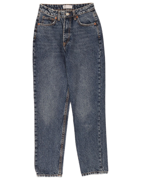 Zara Γυναικείο Tapered Jeans EU 34 2XS W24 L28 Blue Cotton