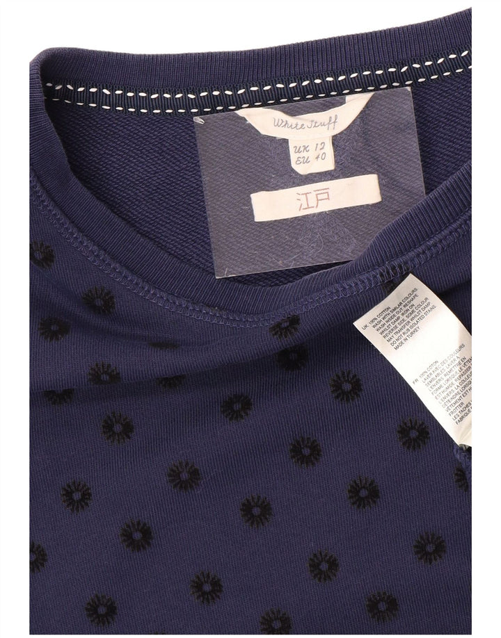 WHITE STUFF Womens Jumper Dress UK 12 Medium  Navy Blue Spotted