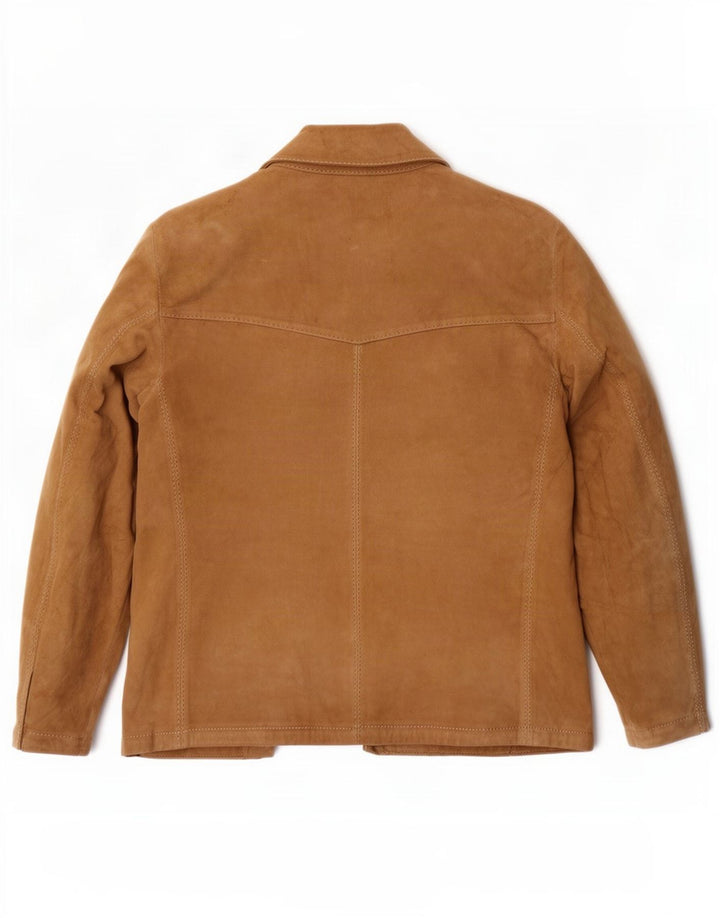 Vintage γυναικείο σουέτ σακάκι με 3 κουμπιά UK 14 Large Beige