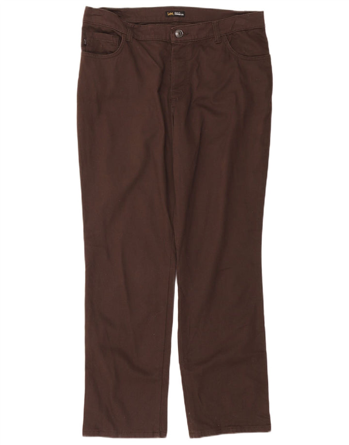 Lee Womens Classic Fit Straight Casual Παντελόνι W34 L29 Καφέ