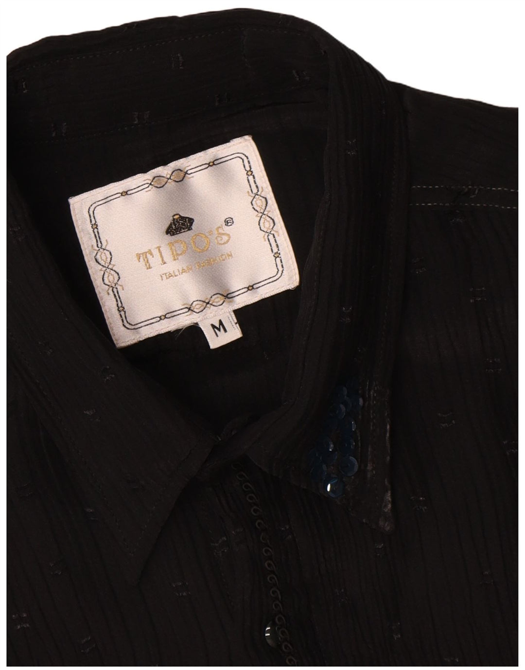 Γυναικείο πουκάμισο Tipo' S Μπλούζα UK 14 Medium Black Pinstripe