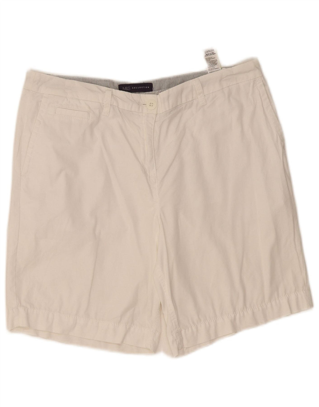 Marks & Spencer Γυναικείο σορτς Chino UK 12 Medium W34 Λευκό βαμβακερό