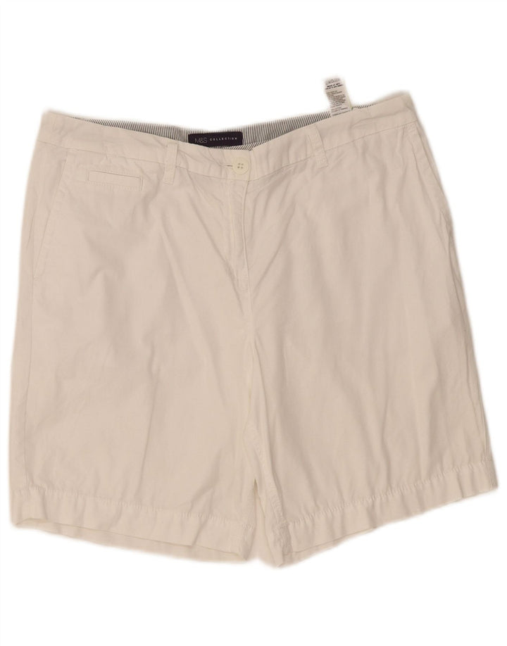 Marks & Spencer Γυναικείο σορτς Chino UK 12 Medium W34 Λευκό βαμβακερό