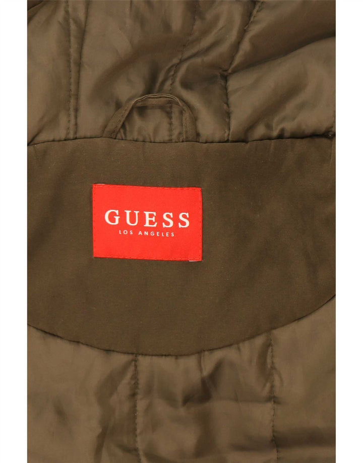 Guess Γυναικείο μπουφάν Parka με κουκούλα μεγάλου μεγέθους UK 6 XS Khaki Polyester