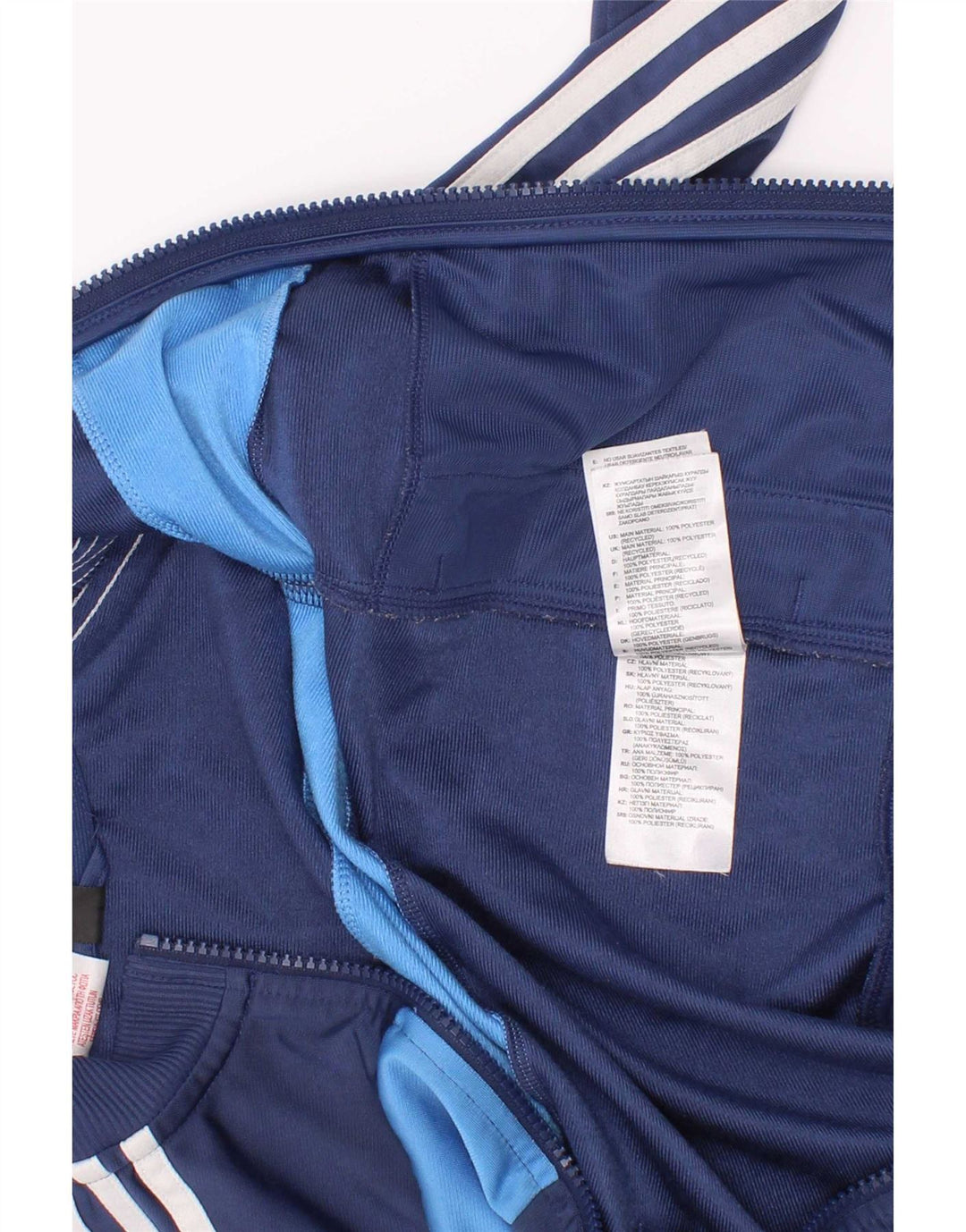 Κορυφαία φόρμα Adidas Boys σακάκι 5-6 ετών Navy Blue Colorblock Polyester