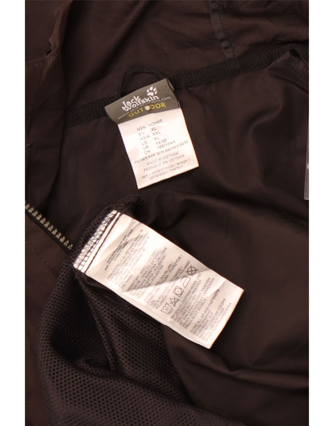 JACK WOLFSKIN Ανδρικό μπουφάν βροχής με κουκούλα UK 44/46 XL καφέ πολυεστέρας