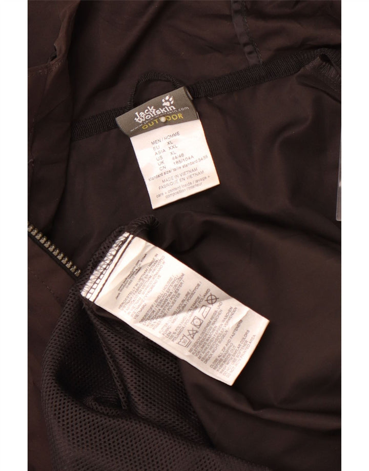 JACK WOLFSKIN Ανδρικό μπουφάν βροχής με κουκούλα UK 44/46 XL καφέ πολυεστέρας