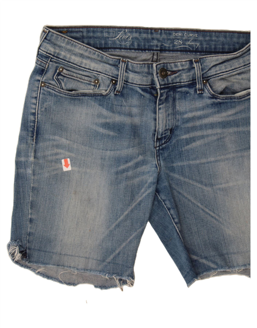 LEVI'S Womens Demi Curve Denim Shorts W28 Medium Blue Cotton Vintage Levi's and Second-Hand Levi's from Messina Hembry 