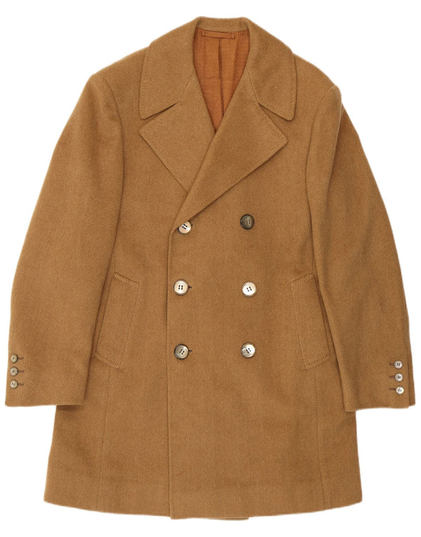 Vintage Ανδρικό Διπλό Παλτό UK 34 XS Μπεζ Ψαροκόκκαλο