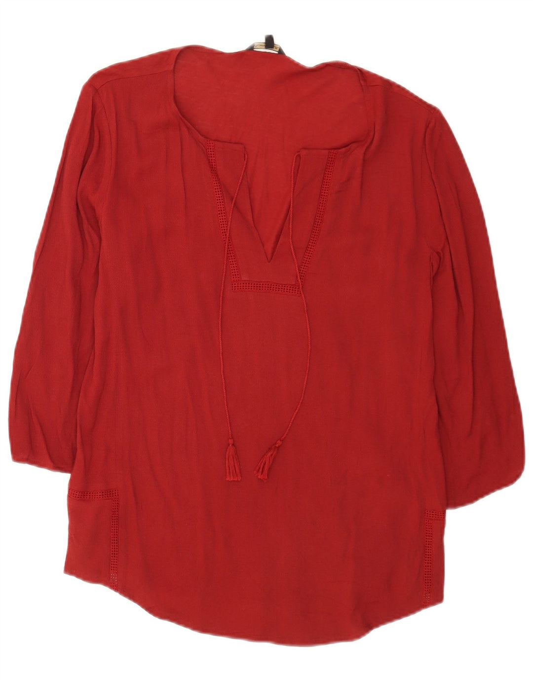 Massimo Dutti γυναικείο τουνίκ 3/4 μανίκι τοπ UK 14 μεσαία μπορντό βισκόζη