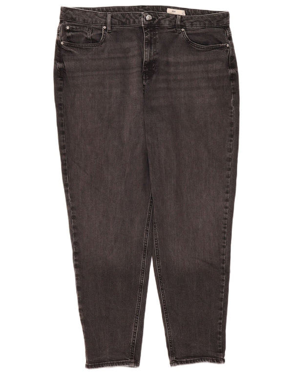 Marks & Spencer Γυναικεία Mom Tapered Jeans UK 20 2XL W40 L29 Black Cotton