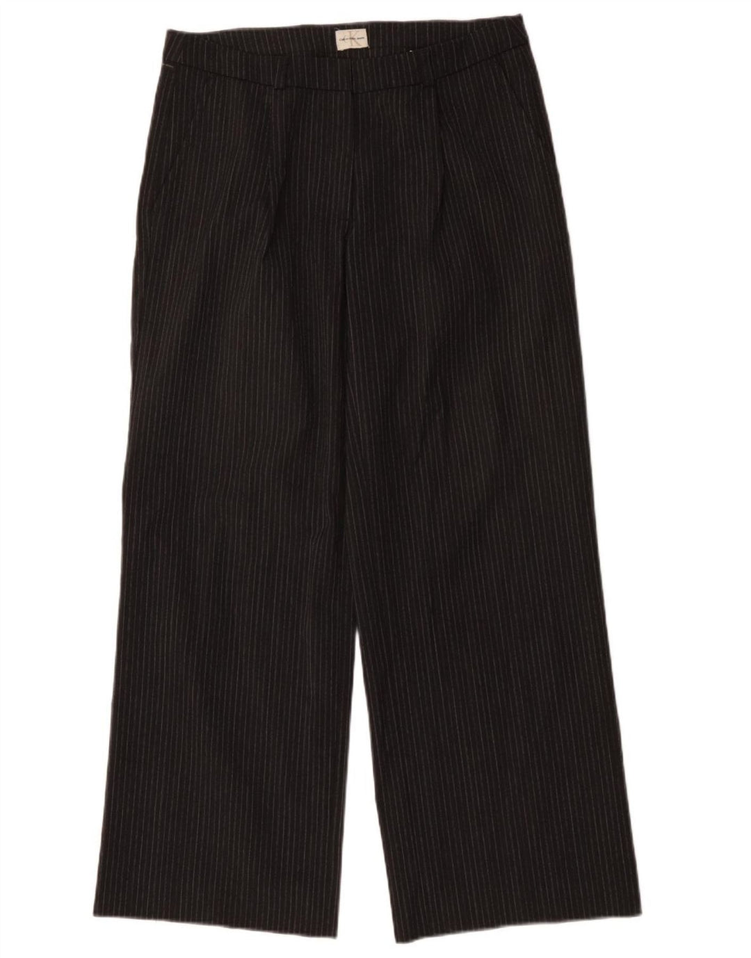 CALVIN KLEIN Γυναικείο ίσιο παντελόνι Chino W30 L31 Γκρι ριγέ πολυεστέρας