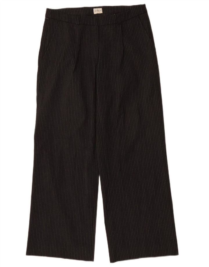 CALVIN KLEIN Γυναικείο ίσιο παντελόνι Chino W30 L31 Γκρι ριγέ πολυεστέρας