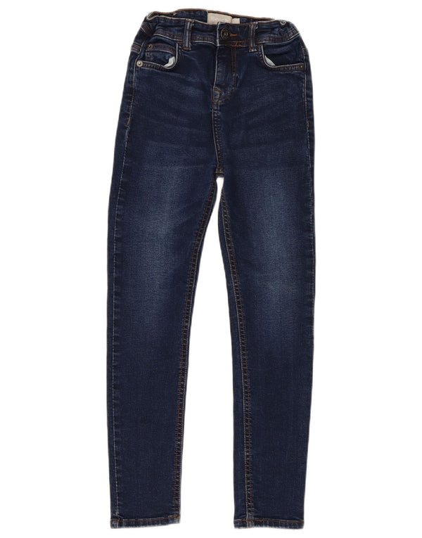 BENCH Girls Skinny Jeans 9-10 Years W22 L23 Navy Blue Cotton