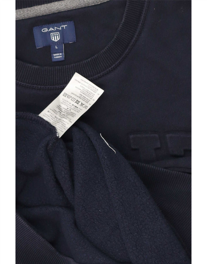 Ανδρικό γραφικό φούτερ Gant Jumper Μεγάλο Ναυτικό Βαμβακερό