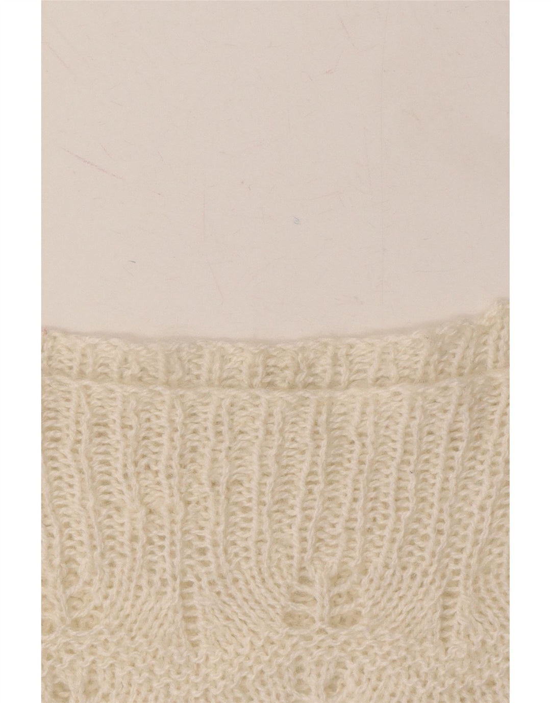 VINTAGE Womens Boat Neck Jumper Sweater UK 14 Medium White Vintage Vintage and Second-Hand Vintage from Messina Hembry 