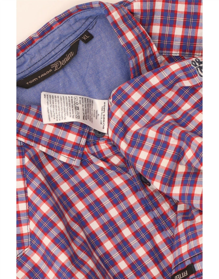 Ανδρικό πουκάμισο Tom Tailor XL Blue Check Cotton