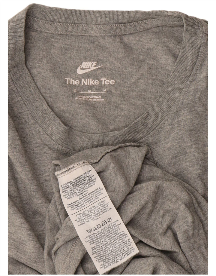 Γυναικείο T-Shirt Nike τοπ UK 14 μεσαίου γκρι βαμβακερό