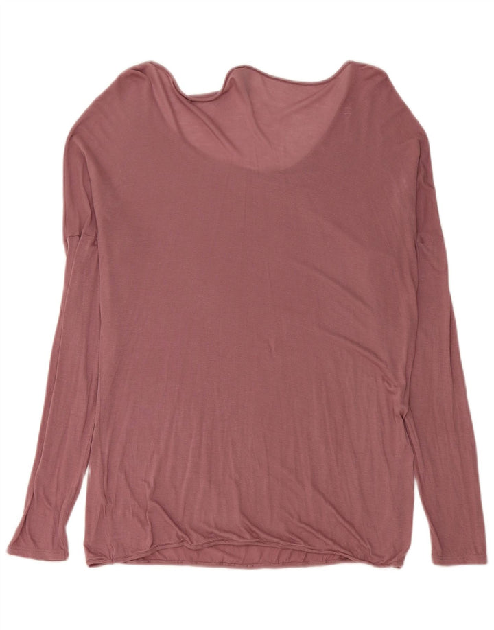 BENETTON Γυναικείο υπερμεγέθη μακρυμάνικο UK 14 Medium Pink Modal