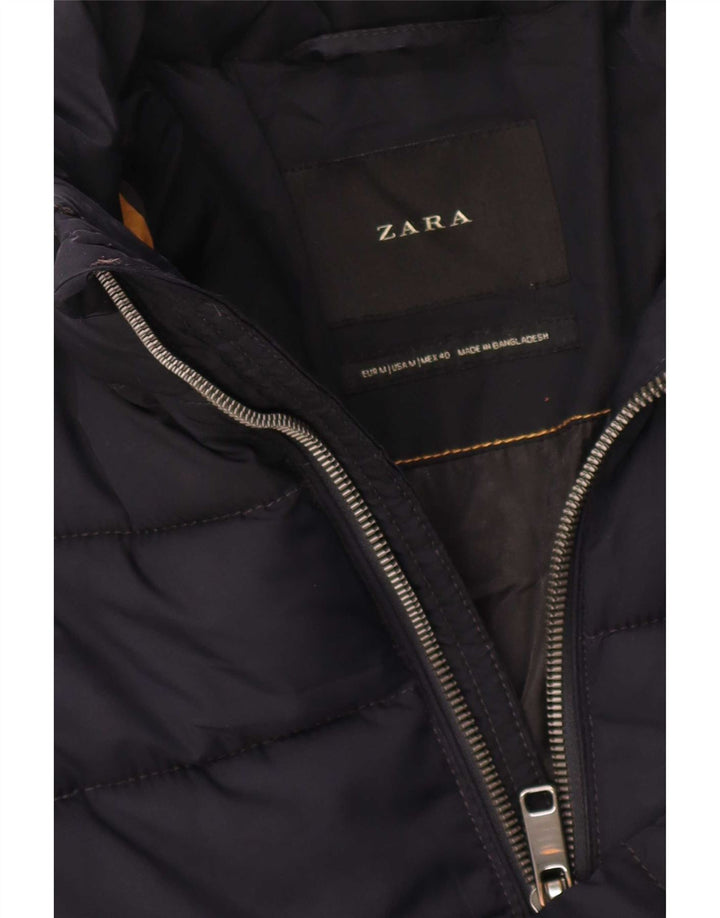 Zara Ανδρικό μπουφάν με κουκούλα UK 38 Medium Navy Blue