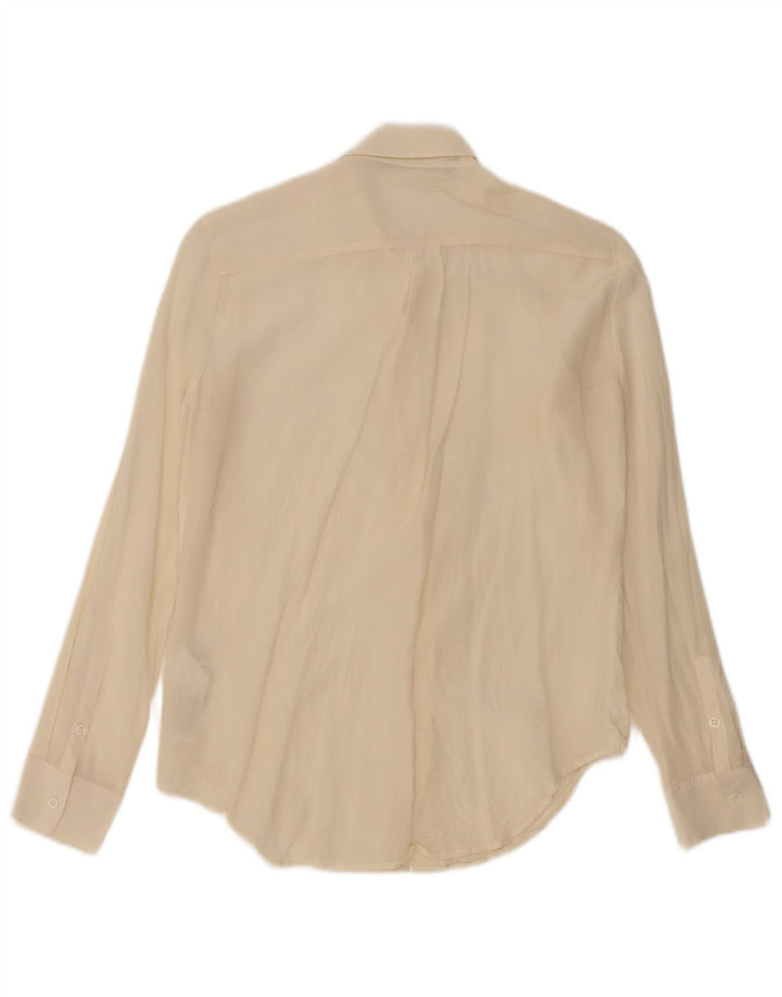 Zara Γυναικείο πουκάμισο UK 12 Medium Off White Silk