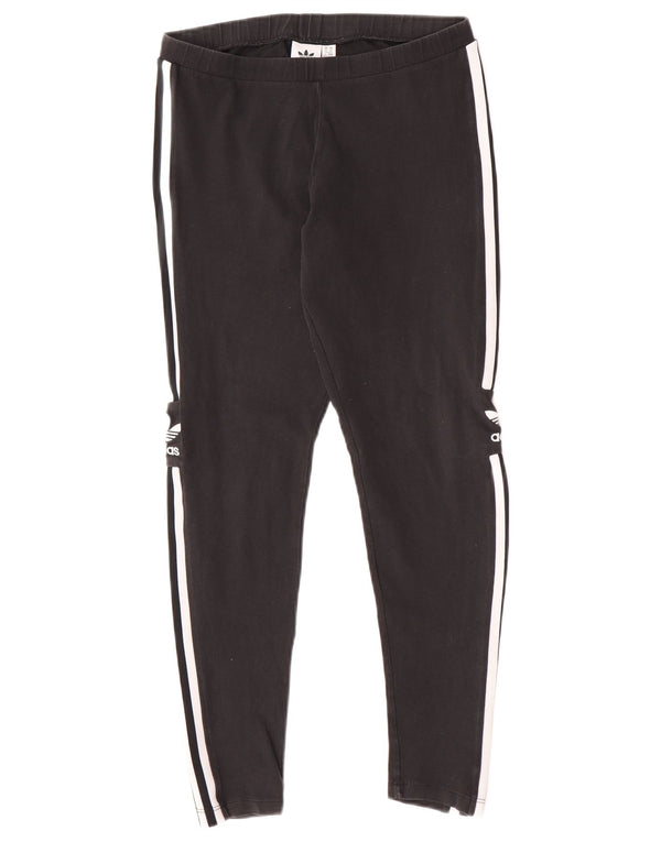 Γυναικεία κολάν Adidas Graphic Slim Fit UK 14 μεσαία μαύρα ριγέ σπορ