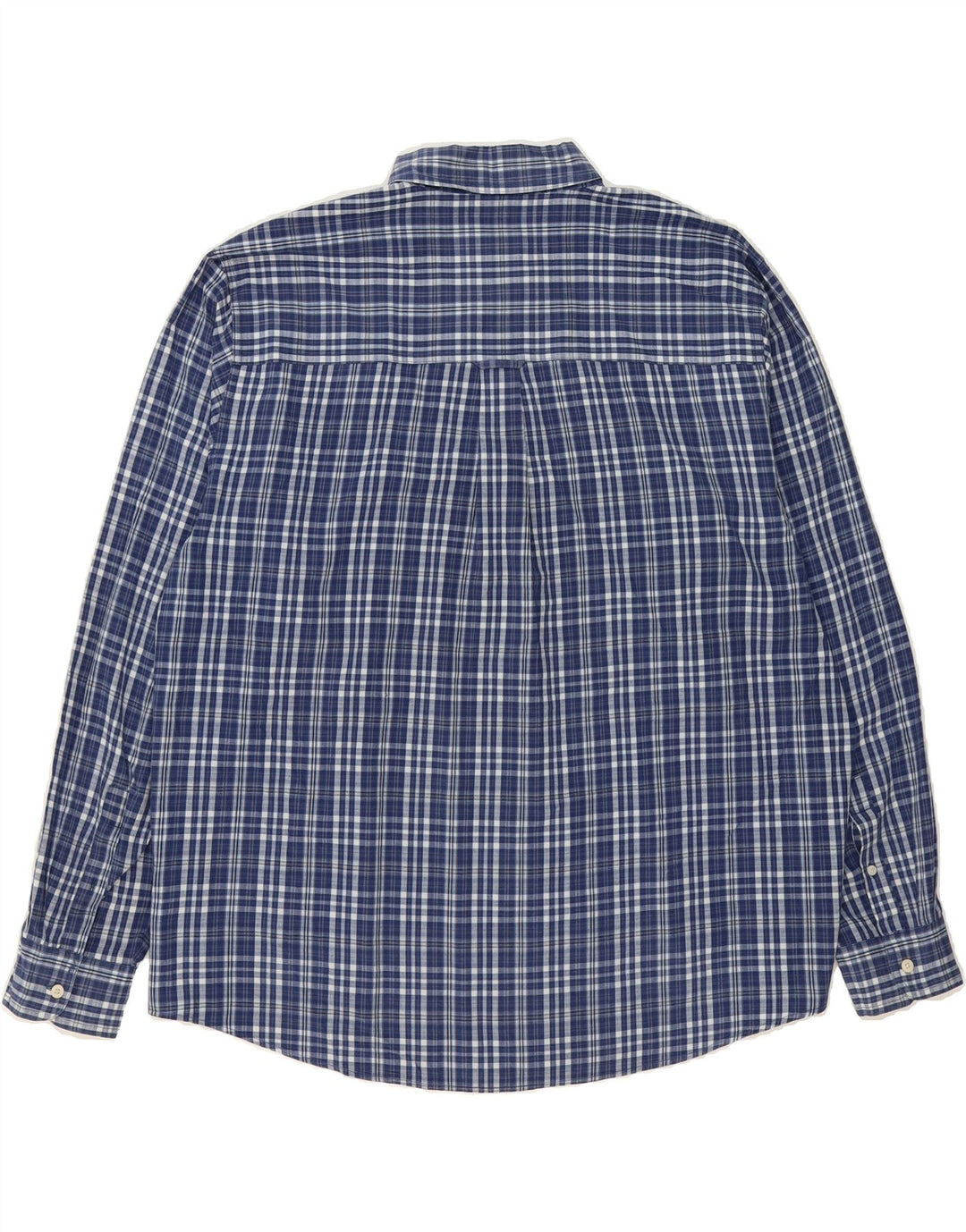 CHAPS Mens Shirt 2XL Navy Blue Check Cotton Vintage Chaps and Second-Hand Chaps from Messina Hembry 