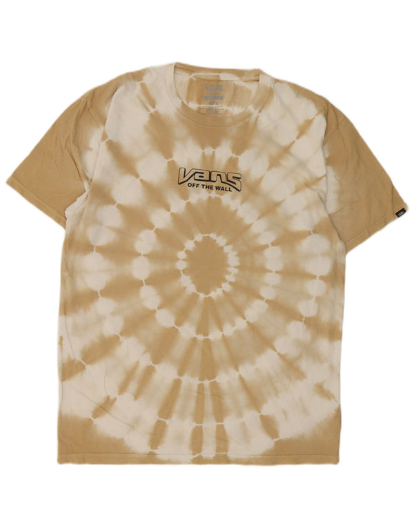 Ανδρικό Vans Κλασική Εφαρμογή γραφικό T-Shirt Top Large Beige Tie Dye Cotton