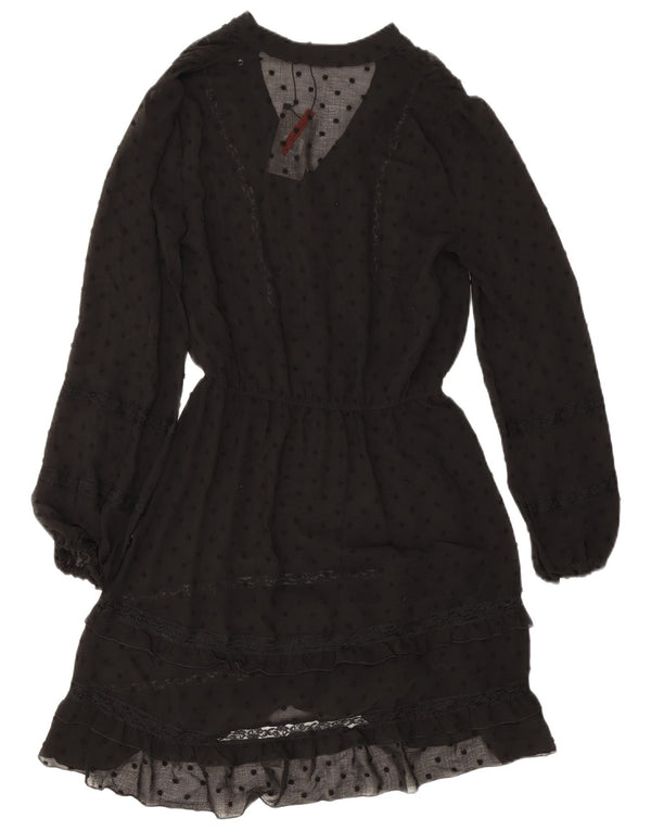 Γυναικείο μακρυμάνικο φόρεμα Oasis UK 8 Small Black Spotted