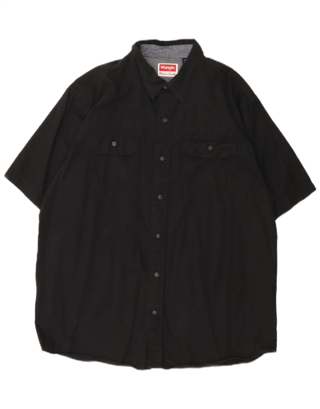 Ανδρικό κοντομάνικο πουκάμισο WRANGLER μαύρο βαμβακερό