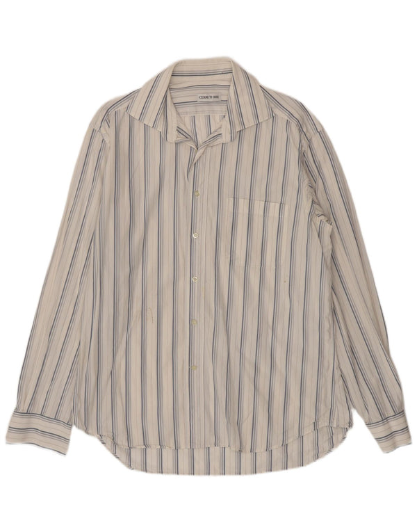 CERRUTI 1881 Mens Shirt Size 41 16 Large White Pinstripe