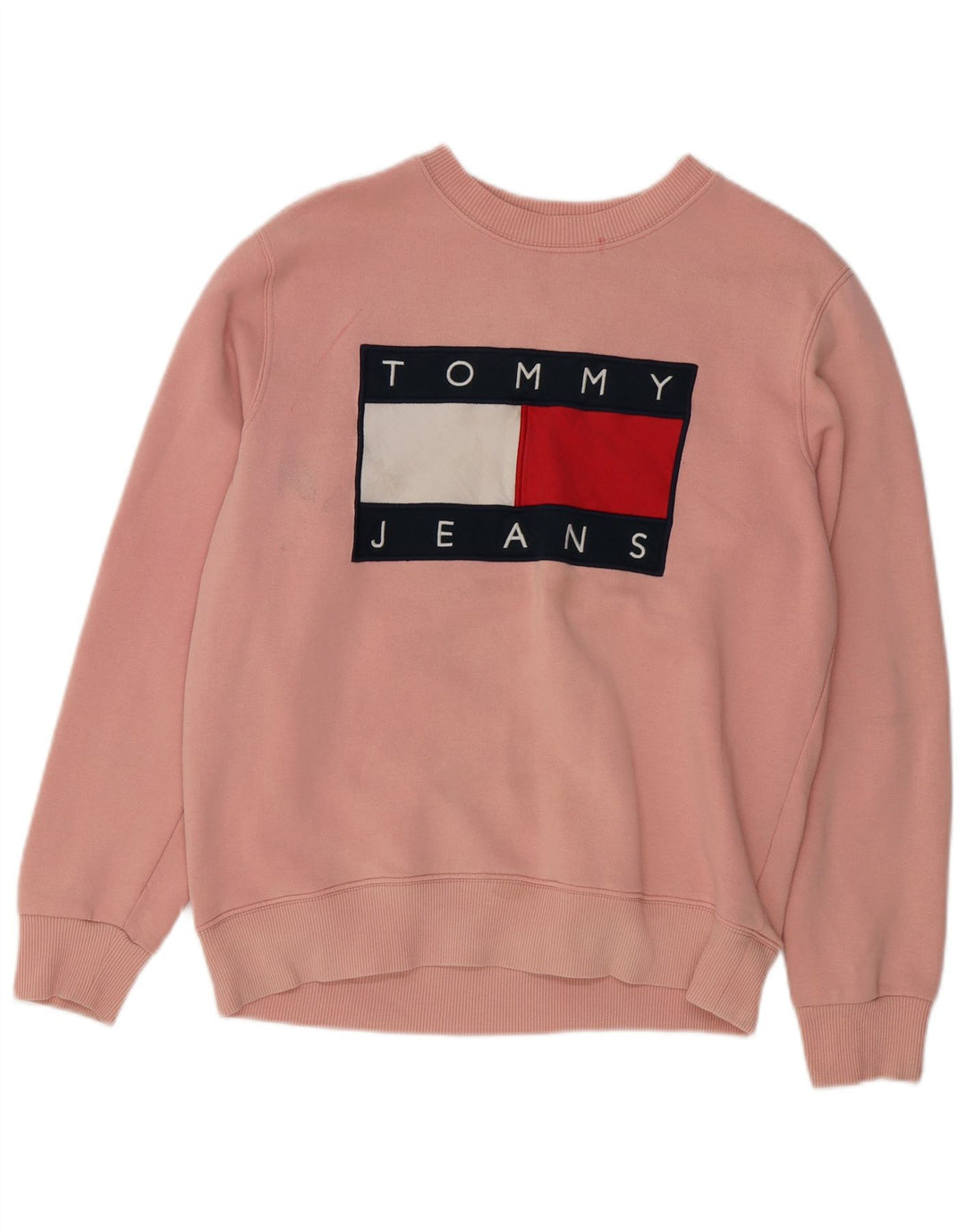 Γυναικείο γραφικό φούτερ TOMMY HILFIGER Jumper UK 14 Μεσαίο ροζ βαμβακερό